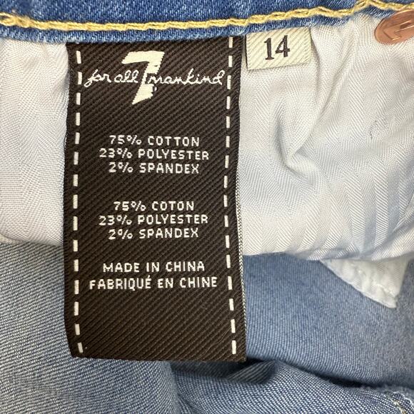 7 for All Mankind Jeans Girls 14 Light Blue Josefina Skinny Boyfriend Preppy - Picture 7 of 15